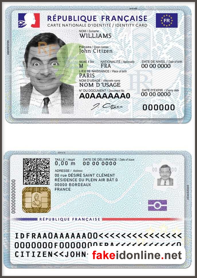 France ID Card Template PSD